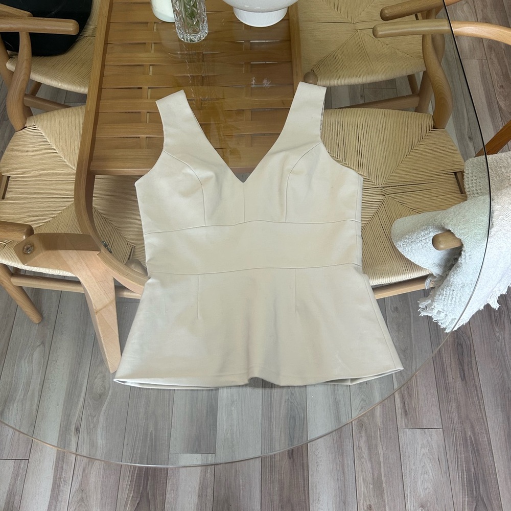 Sandra Angelozzi / Femme de Carriere Cream Sleeveless Top - Picture 1 of 12